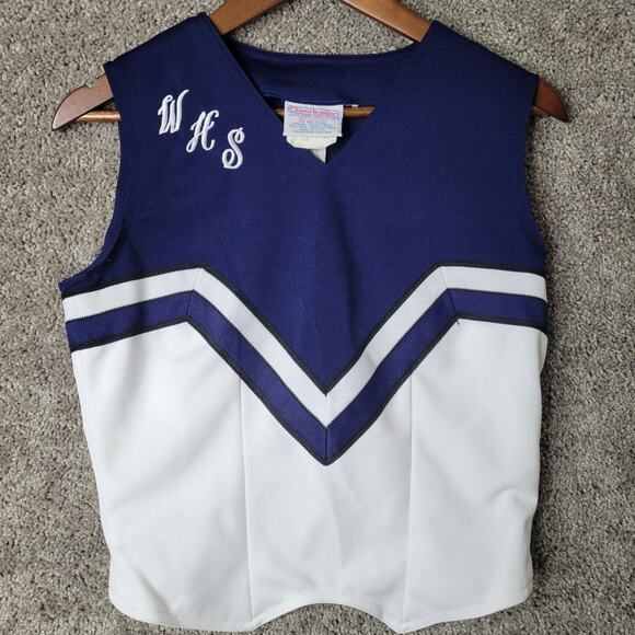 Vintage Authentic 70's Chevron Cheerleader Cheerleader Uniform Top Size 36 18 - Picture 1 of 8